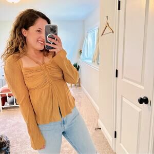 Jonathan Simkhai Tan Orange Top Medium